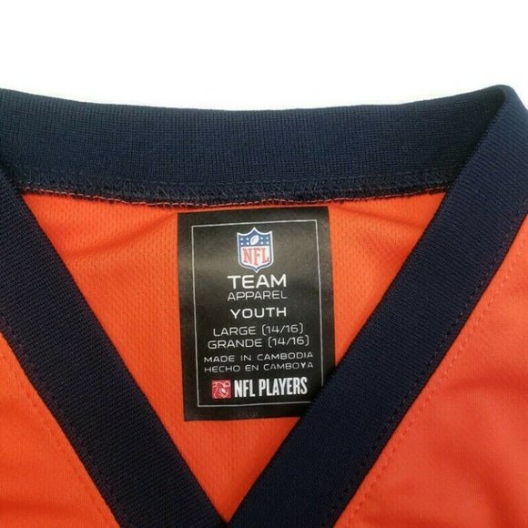 NFL Denver Broncos Jersey Youth Boys XL 2 Sided #83 Wes Welker Orange - Picture 2 of 7
